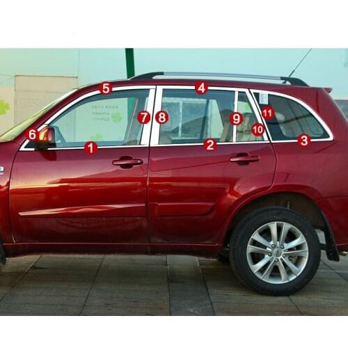 Stainless steel car window trims for chery tiggo 3 2014 2015 2016 2017 2018