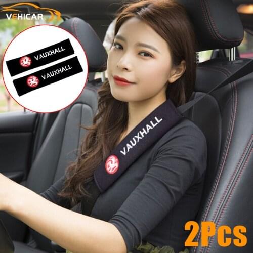 VEHICAR 2PCS Car Seat Belt Pads Cotton Safety Sealt Cover for Vauxhall DIY Car Accessories Auto Decoration