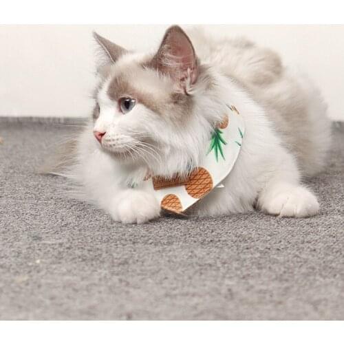 Cat Saliva Scarf Scarf Triangle Scarf Small Collar Smalldog Cat Costume Strawberry Pineapple Pattern Scarf Pet Clothing Supplies
