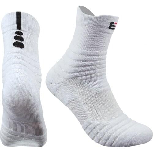 Sport Cycling Riding Socks Thick Breathable Basketball Climbing Camping Running Socks Mens Womens Black White Cotton Crew Socks