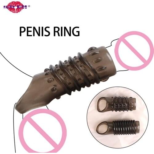Penis Extender Sleeve Condoms Reusable Cock Ring Penis Enlargement Enhancer Dick Sex Toys For Men Intimate Goods