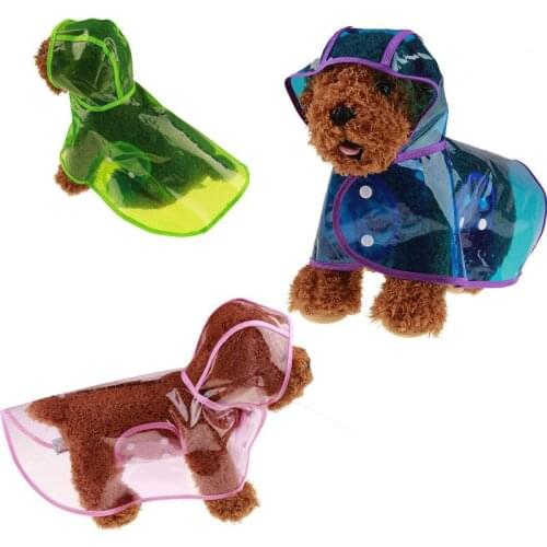 Waterproof Pet Dog Puppy Rain Coat Jacket Rain wear Hooded Clothes Reflective