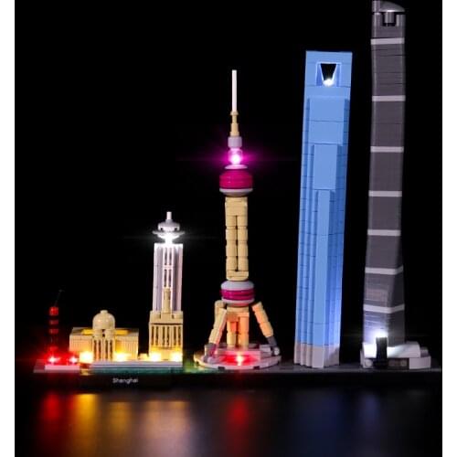 Vonado LED Lighting Set for 21039 Architecture Shanghai Collectible Model Toy Light Kit, Not Included the Building Block