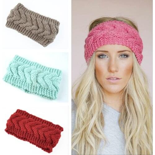 Knitting Wool Elastic Hair band For Women Headbands Lovely Flower Hair Accessories Retro Hairbands Hair Bows Korea Hair Band