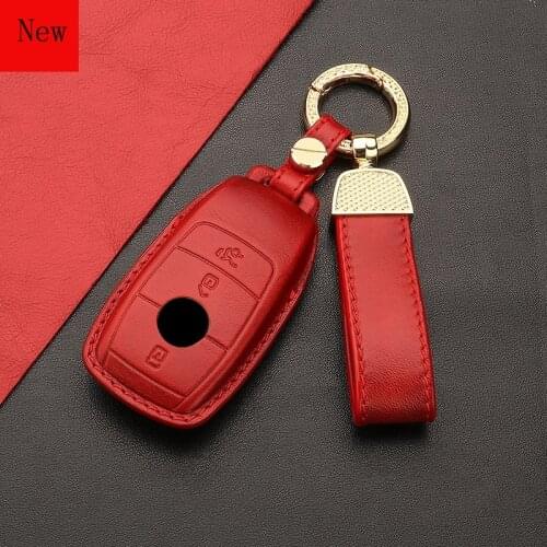 High-Quality Leather Car Smart Key Case Cover for Mercedes-Benz E-Class GLC260l E300l C-Class A260l A200l S-Class GLE350