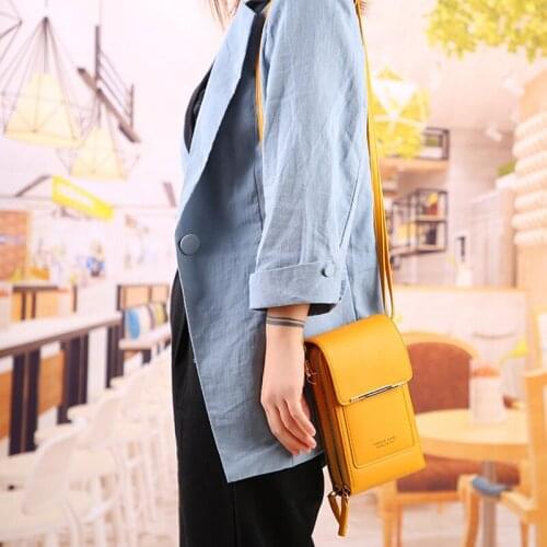 Mini Crossbody Women Shoulder Bag Touch Screen Phone Pocket PU Leather Wallets Card Purse Ladies Small Bag Messenger Bags