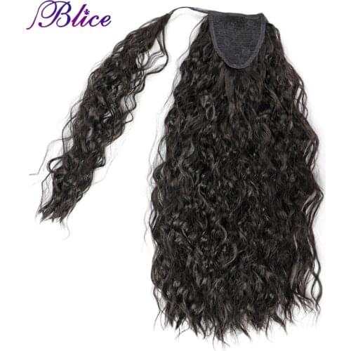 Blice Long Curly Ponytail Natural Wrap On Clip Hair Extensions False Hair Ponytail Synthetic Hair Piece For Women