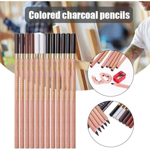 Sketch Drawing Pencils 12 Piece Professional Pencils Set Charcoal Pencils Shading Pencils for Adults Kid Artists GK99