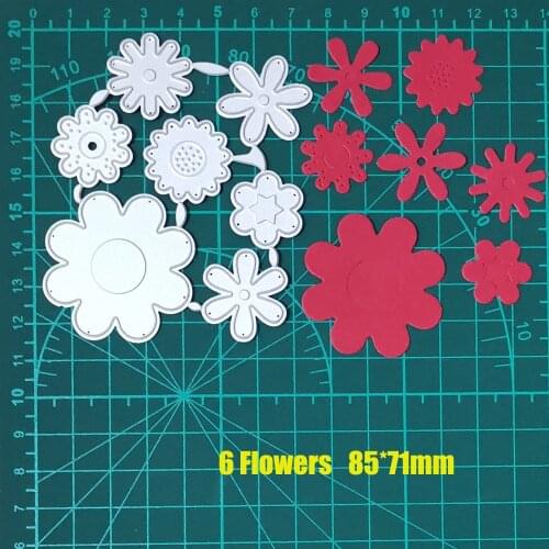 6 Pcs/Set Flowers Christmas Metal Cutting Dies For Stamps Scrapbooking Stencils DIY Paper Album Cards Decor Embossing 2020 New