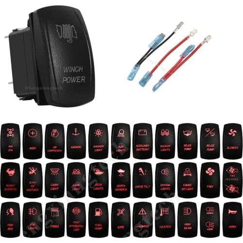 12v/24v Red Led LASER ETCHED Rocker Switch for ARB Carling Style IP66 WATERPROOF Customer DIY