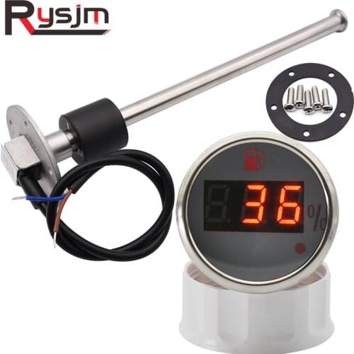 Fuel Level Gauge With Sensor 0-190ohm 100 125 150 175 200 225 250 300 350 450 mm Stainless Steel Fuel Level Meters For Car Boat