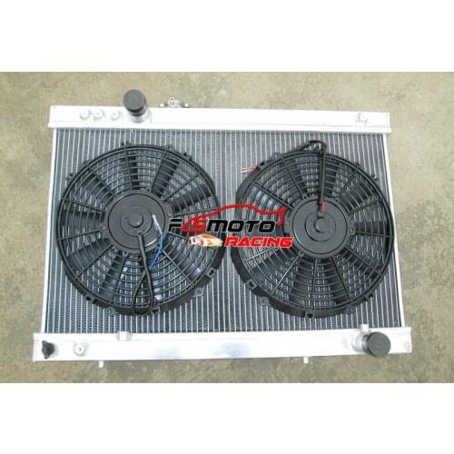 Aluminum Radiator + Fans For Toyota Supra MK3 JZA70 MA70 MA71 Coupe 2.5i BiTurbo 3.0 Turbo 24V 1986-1993 7M-GTE MZ20