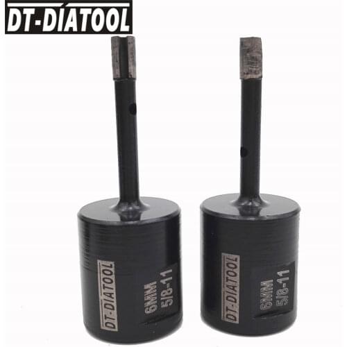 DT-DIATOOL 2pcs 5/8-11 Dia 6/8/10mm Welded Diamond Drilling Core Bits Wet Drill Bits For Drilling Marble Hard Granite Hole Saw
