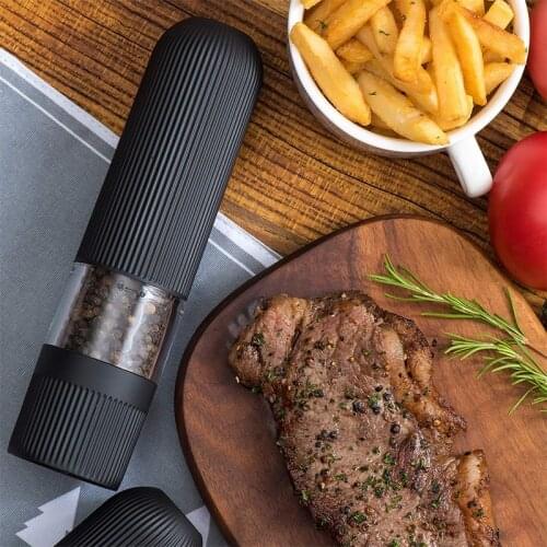 Electric Adjustable Pepper Grinder One Hand Mills Salt And Pepper Mills Electric Kitchen Spice Grinders Set With Bright Light