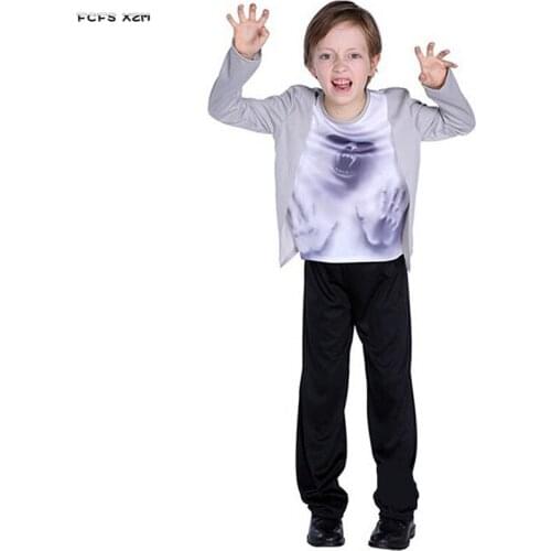 M-XL Boys Halloween Hell Devil Demon Costumes Kids Children Death Gothic Cosplay Carnival Purim parade Masquerade Party dress
