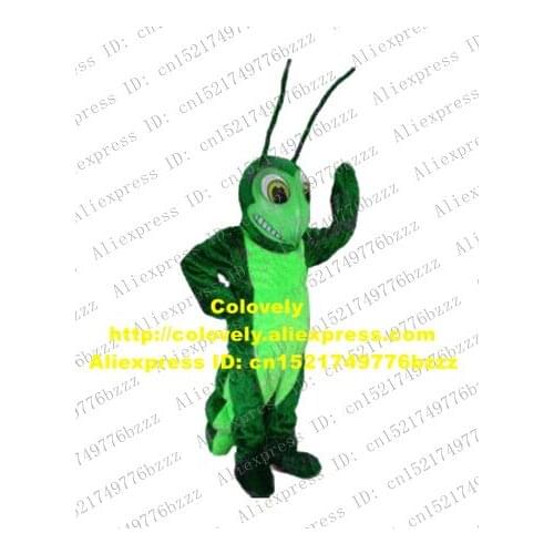 Smart Green Grasshopper Mascot Costume Mascotte Katydid Locust Cricket Acridid Adult With Two Long Tentacles No.2569 Free Ship