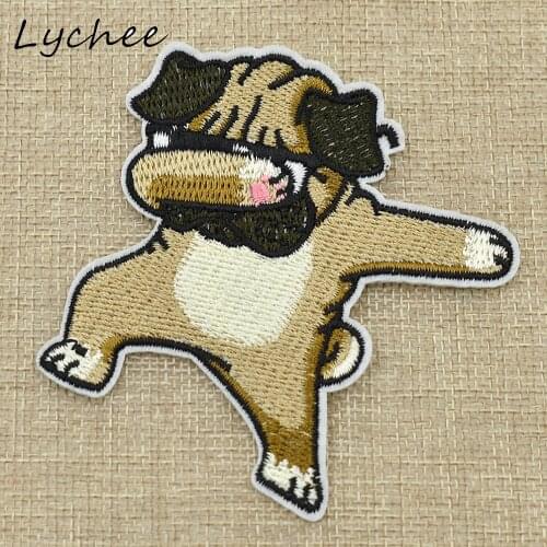 Lychee Adorable Cartoon Animal Embroidery Pig Cloth Applique DIY Sewing Repair Hole Decoration Flying Dog Patch