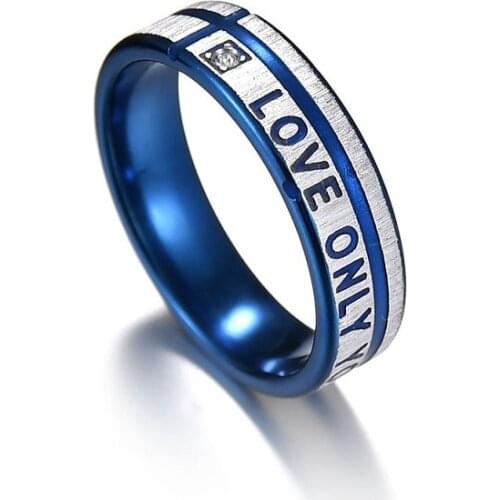 MixMax 36pcs Blue Couple Stainless Steel Rings Love Band Wholesale Brand New Fashion Jewelry