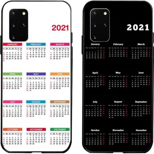Fashion 2021 Calendar Phone Case for Samsung Galaxy S20 FE plus Ultra S6 S7 edge S8 S9 plus S10 5G lite 2020
