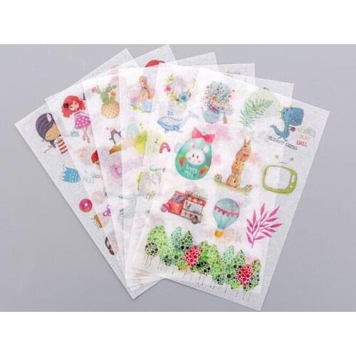 Cartoon Flat Sticker Cute Food Girl Animal Sticker Album Calendar Hand Book Decoration Diy Scrapbook Sticker Set Stationery