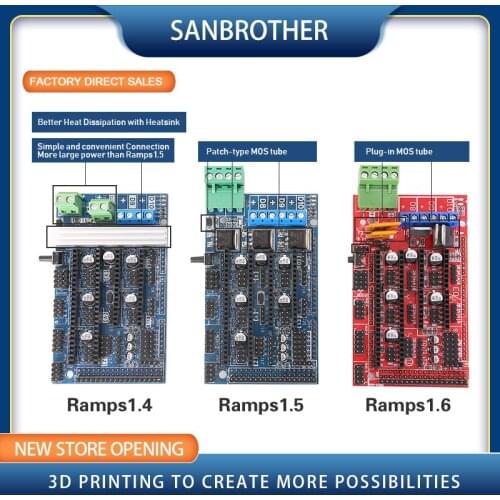 Ramps 1.6 Expansion Control Panel with Heatsink Upgraded Ramps 1.4/1.5 for arduino 3D Printer Board