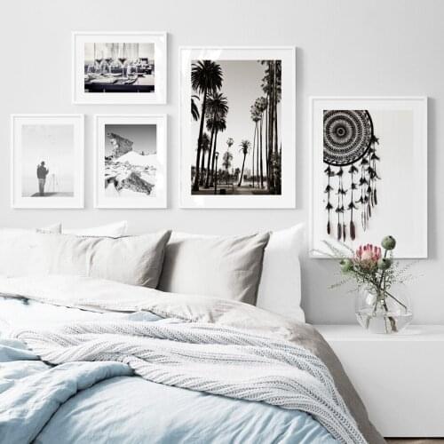 Posters And Print Canvas Painting Plant Painter Snow Mountain Nordic Black White Wall Art Pictures For Living Room Home Decor