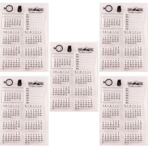 Transparent Calendar Creative Stamp DIY Photo Album Graphic Stamp Suitable for Childrens Gifts,5Pcs