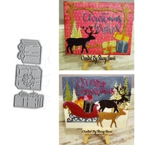 Christmas present Metal Cutting Dies Cutting Mold Scrapbook Paper Craft Knife Mold Blade Knife Impact Protection Pads