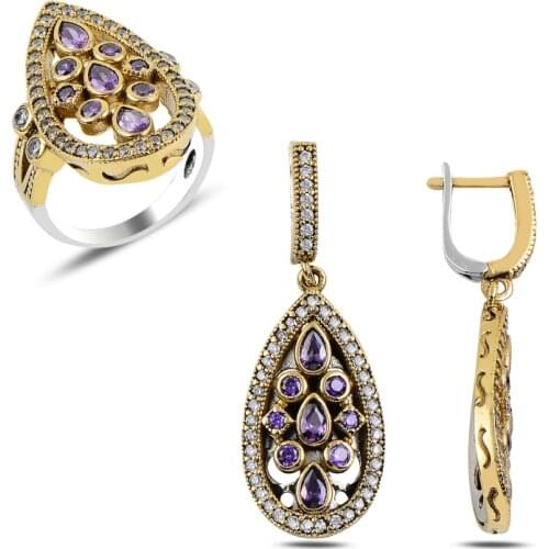 Silver 925 Sterling Zircon Cubic Zirconia Authentic Set