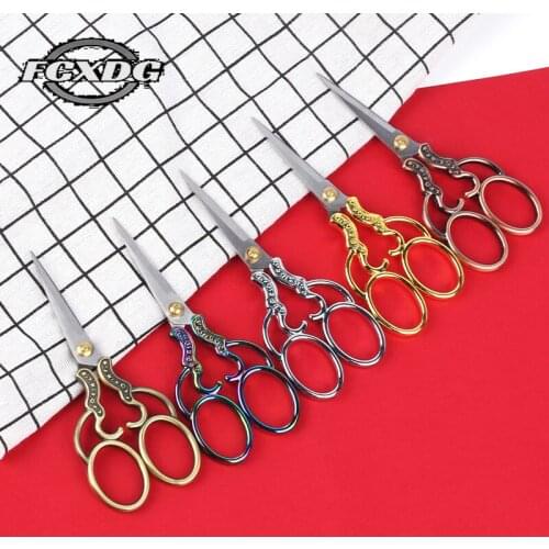DIY Sewing Supplies and Accessories Small Embroidery Scissors Stainless Steel Vintage Sewing Scissors for Fabric Golden Scissors