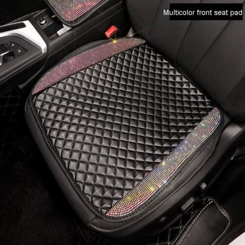Universal PU Leather Car Seat Cover Diamond Rhinestone Auto Seat Cushion Mat Four Season Seat Pad Car style Interior Accessories