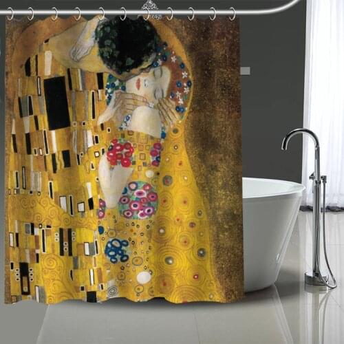 Waterproof Shower Curtain Can Be Customized Art Gustav Klimt Bathroom Shower Bath Supplies Polyester Shower Curtain With Hooks