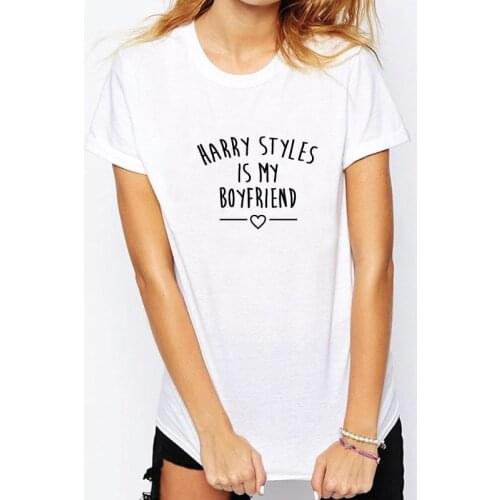 Harry Styles Is My Boyfriend Letter Print Women Men TShirt Cotton Casual Funny T Shirt for Lady Top Tee Hipster Tumblr Drop Ship
