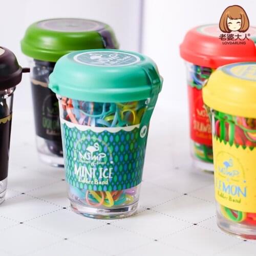 Wife Disposable Children Rubber Band Hair Ring Hair Rope Coffee Or Tea Cup Style Boxed Canned Hair Accessories