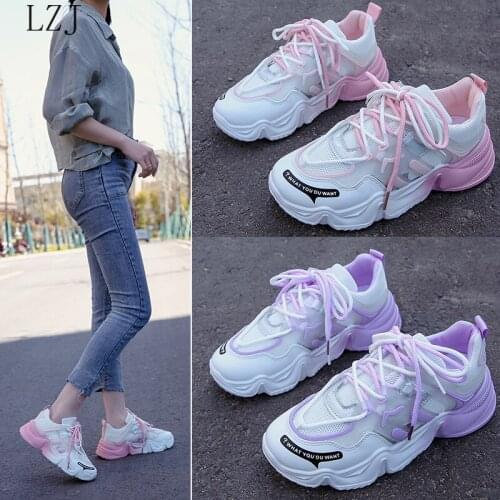 2021 Women Chunky Sneakers Color Matching Platform Shoes Thick Bottom Zipper Womens Vulcanized Shoes Sneakers Zapatos De Mujer