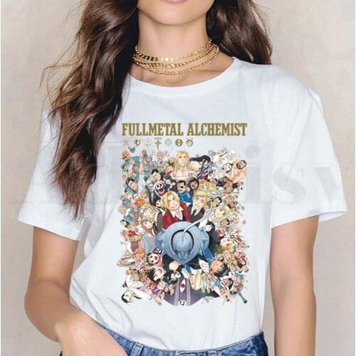 Short Sleeve Female Tops Tees Harajuku VintageT Shirts Fullmetal Alchemist Graphic Harajuku Brothers Womens T-shirt