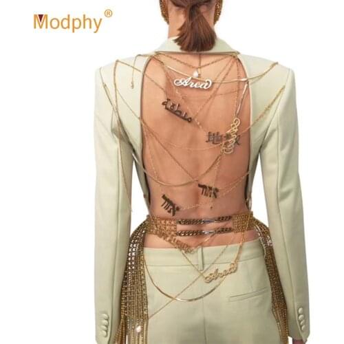Heavy Industry Custom Gold Chain Backless Blazer Coat Women Sexy Single Button Slim Party Coat Female 2020 Fashion New Tide