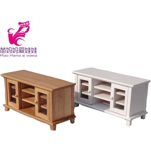 1/12 Doll house mini book room living room furniture accessories bookcase display European style cabinet with windows