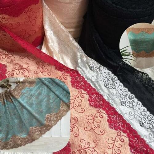 1Meter Jacquard Elastic Lace Trim Clothing Accessories Dress Sewing Applique French Stretch Net Two Sides Laces Fabric