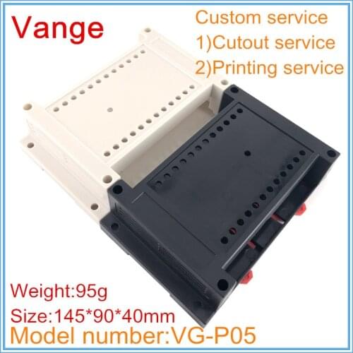 1pcs/lot mould making extruded shell 145*90*40mm ABS plastic enclosure chassis housing for din rail electronics product