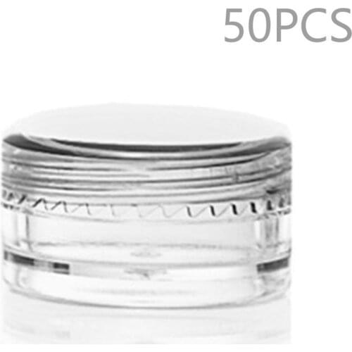 10/50pcs Empty Loose Powder Container Cosmetic with Sifter Transparent Plastic Clear Reusable Travel Pot Makeup Container