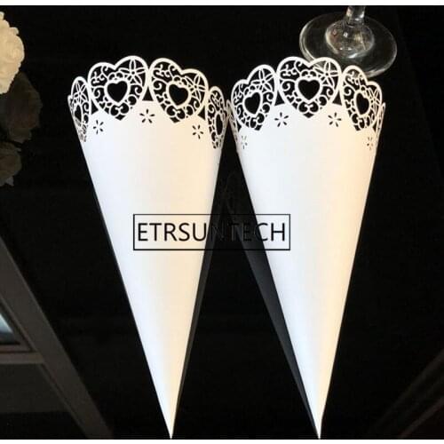 1000pcs Lace Flowers Paper Petal Cones Candy Holder Wedding Confetti Paper Cup DIY Cups Party Decorative Supplies