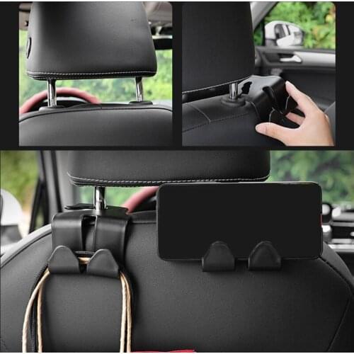Simple Car Headrest Dual Hooks 2 Pack S Type for All Car Stylish Back Seat Hanger Car Seat Organizer Accessory