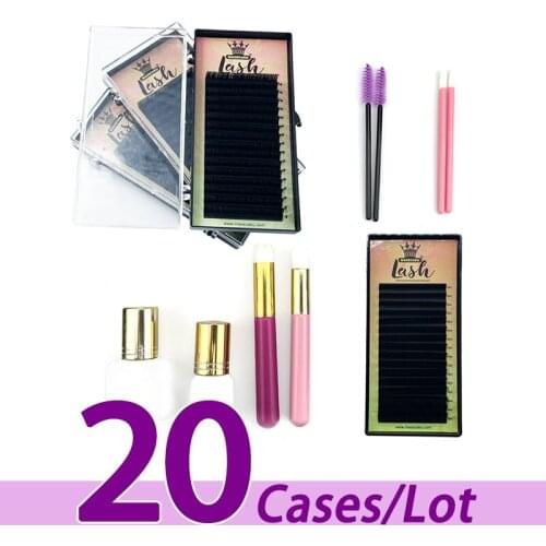 20case/lot High quality faux mink eyelash extensions supply 8-20mm all size individual lash extensions or beauty salon