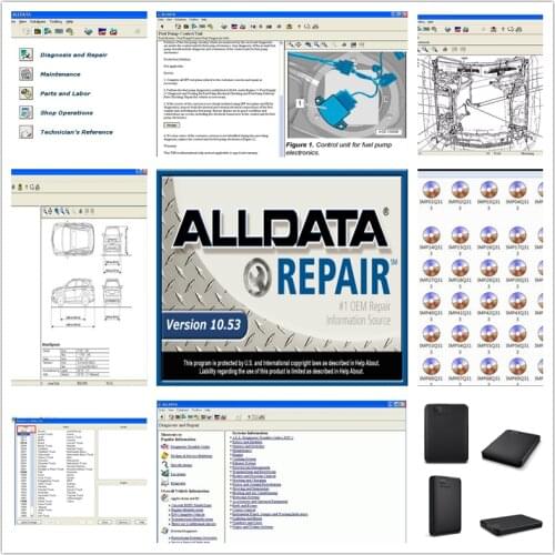 2021 high quality Alldata 10.53 Software auto diagnostic tool repair software alldata All data 10.53 hdd usb3.0 DHL free ship