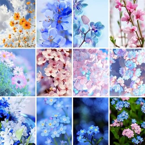 HUACAN 5d Diamond Painting Flower DIY Mosaic Pictures Home Decor Diamond Embroidery Spring Nature Wall Art Craft Kit