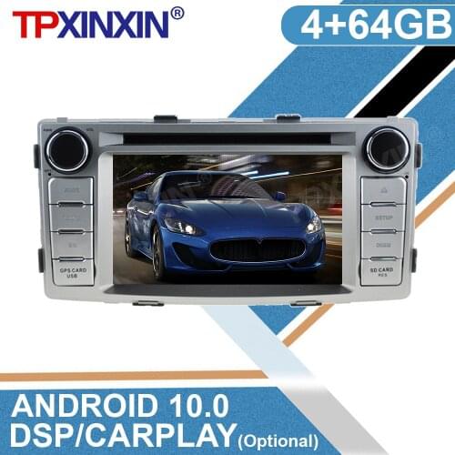 For TOYOTA HILUX 2012 2013 2014 Android 10.0 Car DVD GPS Radio Stereo 4G+64GB WIFI Free MAP Quad Core DSP IPS Multimedia Player