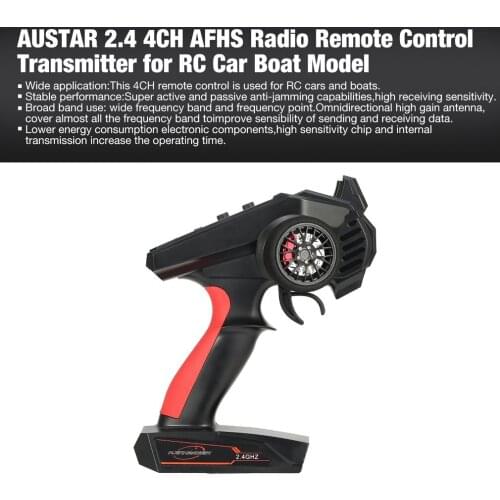 AUSTAR 2.4 4CH Radio Remote Control RC Transmitter With AX6s Receiver for RC Car Off-Road Vehicle Boat RC Truck Model