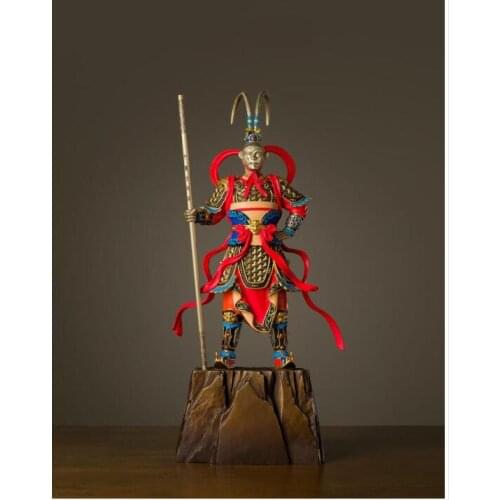Large HOME OFFICE SHOP Company wall decor Efficacious Talisman TOP COOL Martial Fire Monkey king Sun wukong COLOR BRASS statue