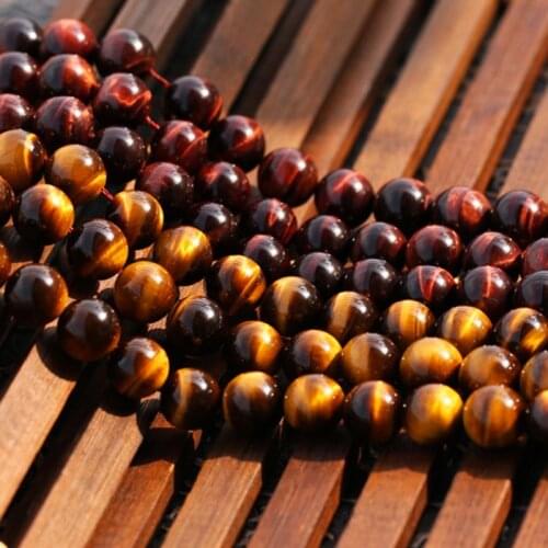 Factory price Natural Stone Brown Gold Tiger Eye Agat Round Beads 16" Strand 4 6 8 10 12 14MM Pick Size For Jewelry Making